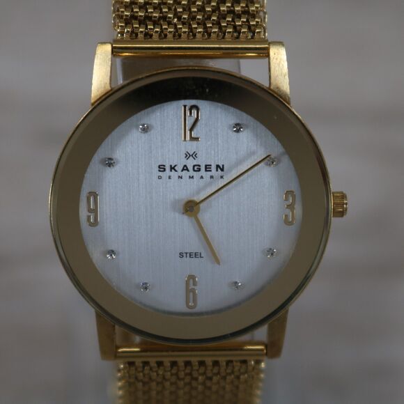Skagen 39LGG1 Watch – Pre-Owned, New Battery, Round, Gold - Picture 1 of 9